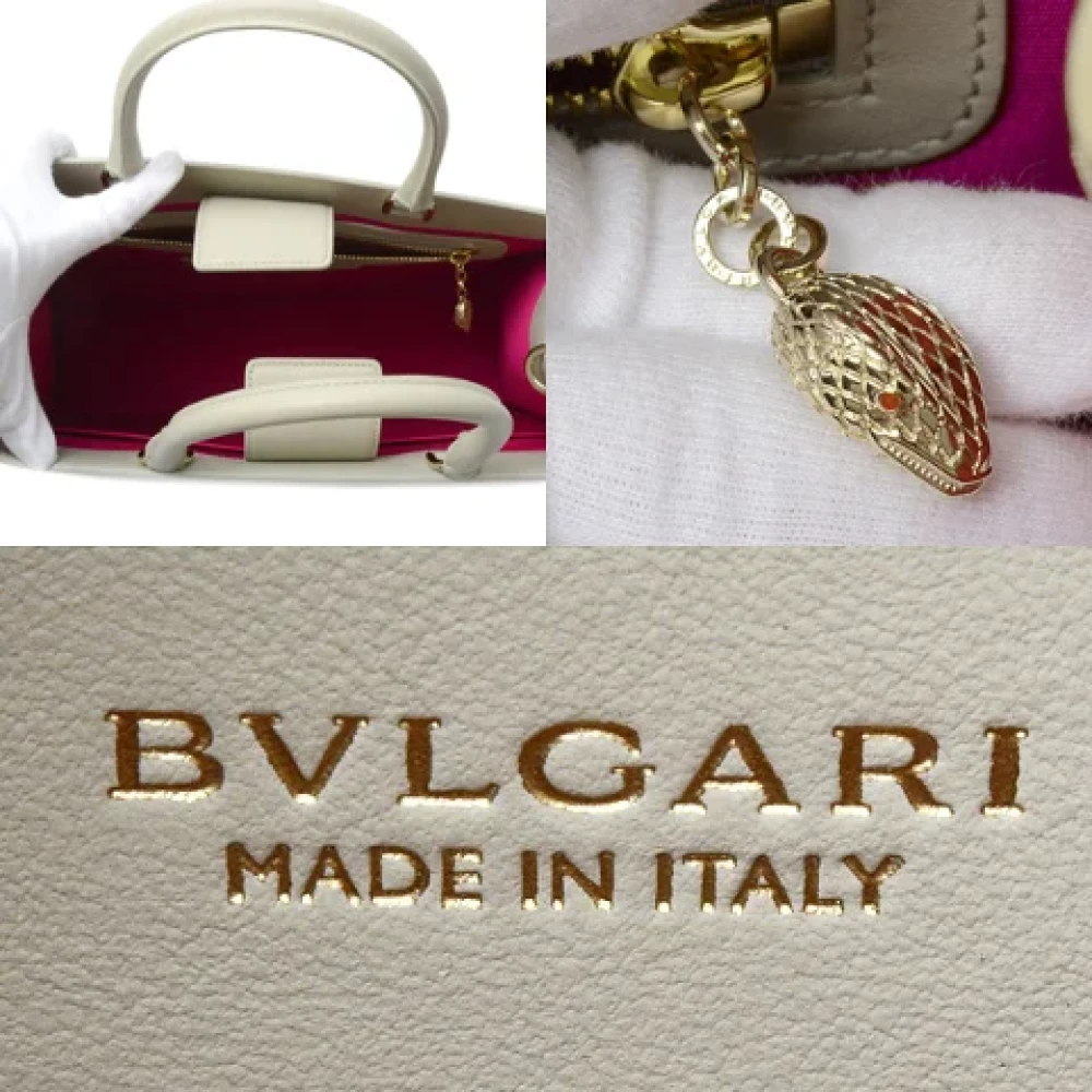 Bvlgari Vintage Pre-owned Leather handbags Gray Dames