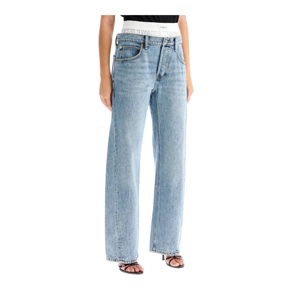Alexander wang Boxer Insert Denim Jeans Blue Dames