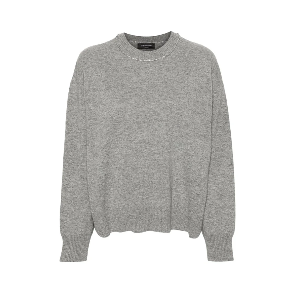 Fabiana Filippi Pailletversierde wolmix trui Gray Dames