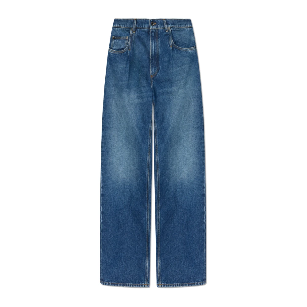 Dolce & Gabbana Blue Straight Fit Jeans, Male, L, Straight-Leg Jeans