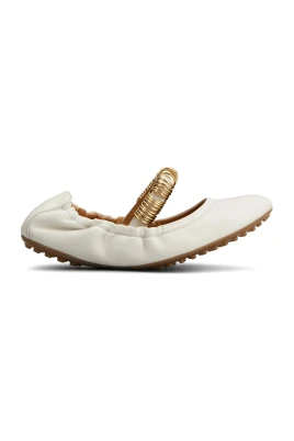 Beige Elastisk Band Rund Tå Skor
