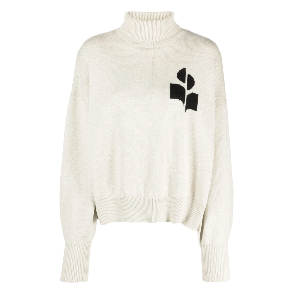 Isabel Marant Étoile Intarsia Logo Roll-Neck Jumper Gray Dames