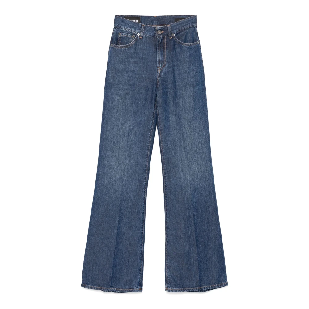 Dondup Blauwe Katoenen Denim Amber Jeans Blue Dames