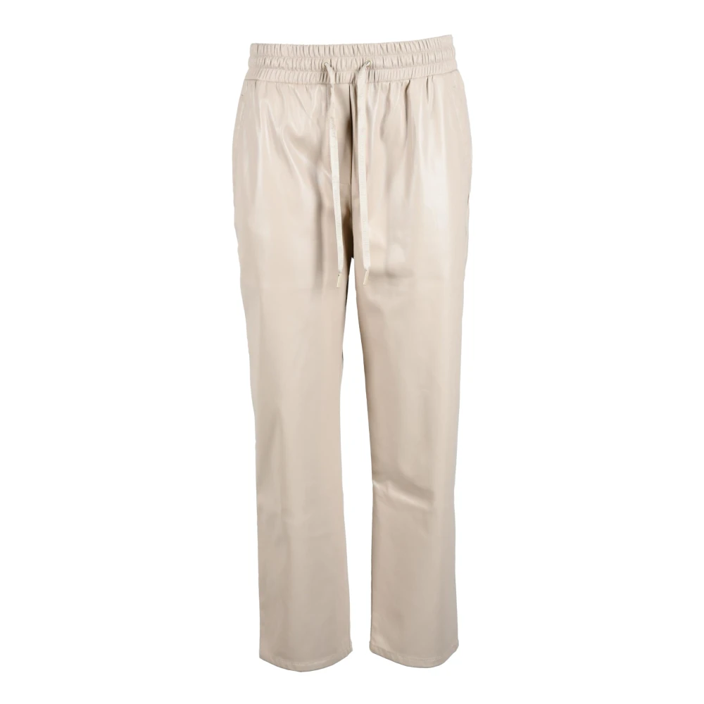 Marella Monokrom Polyester Byxor Beige, Dam