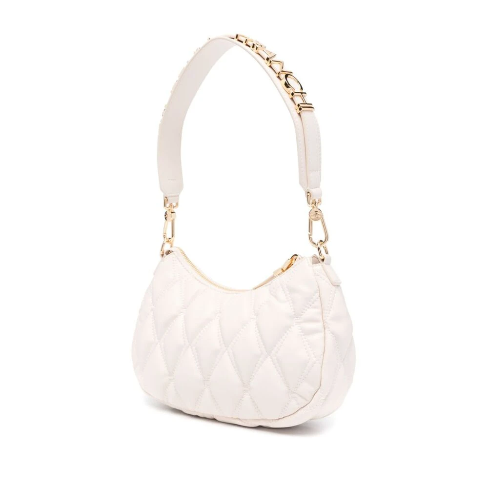 Elisabetta Franchi Crème Wit Diamant Gestikte Schoudertas Beige Dames