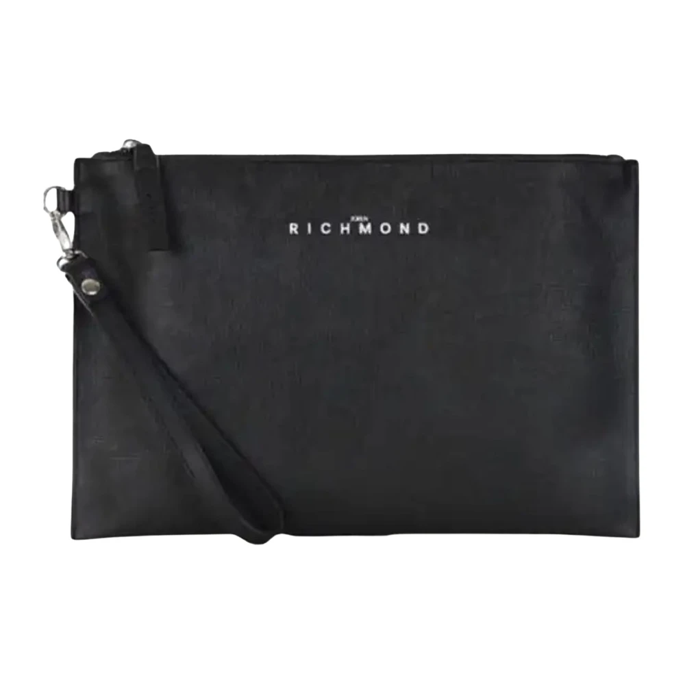 John Richmond Zwarte leren ritstas Black Dames