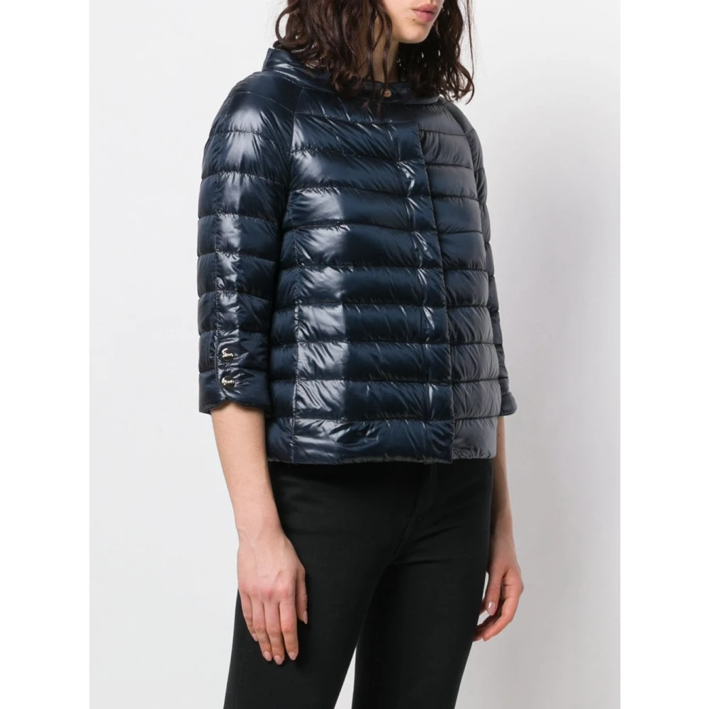 Herno Blauwe Piumino Jas Blue Dames