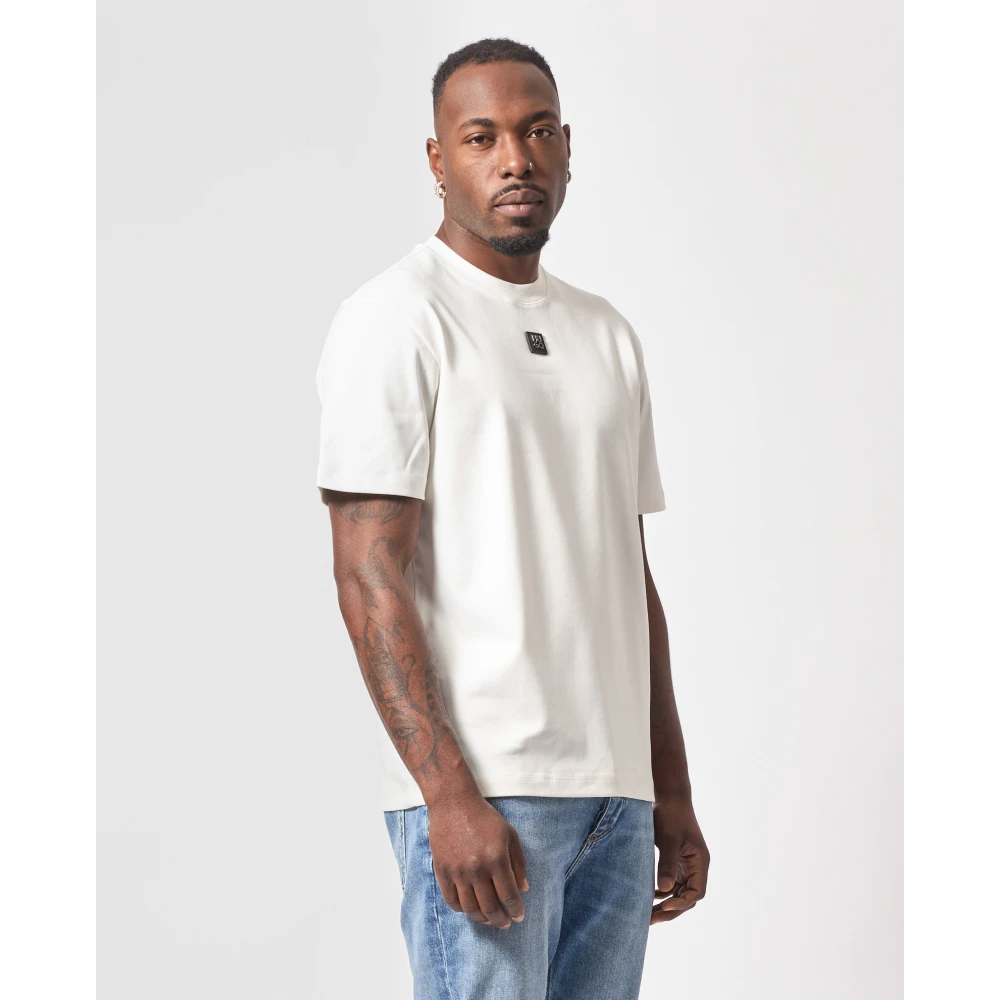 Hugo Boss Wit T-shirt met metalen logo White Heren