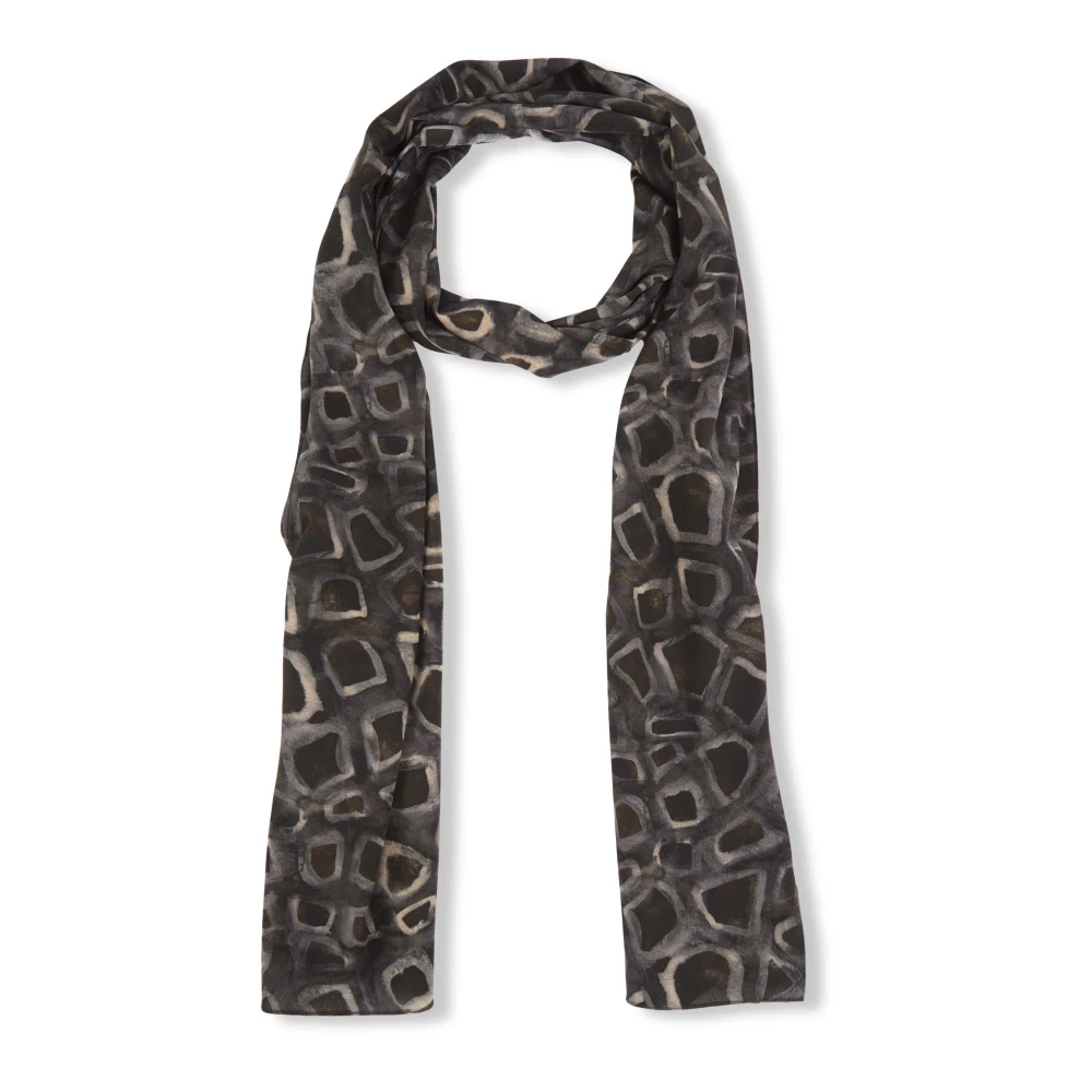 Cortana Irma zijden sjaal yasu print Black Dames