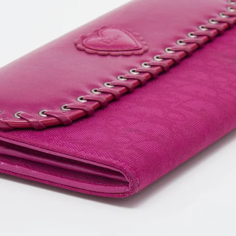 Dior Vintage Pre-owned Canvas wallets Pink Dames