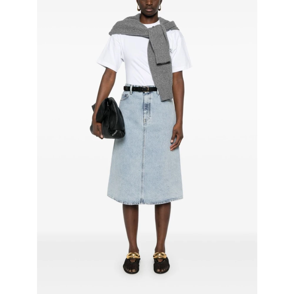 TotêMe Denim Midi Rok Blue Dames