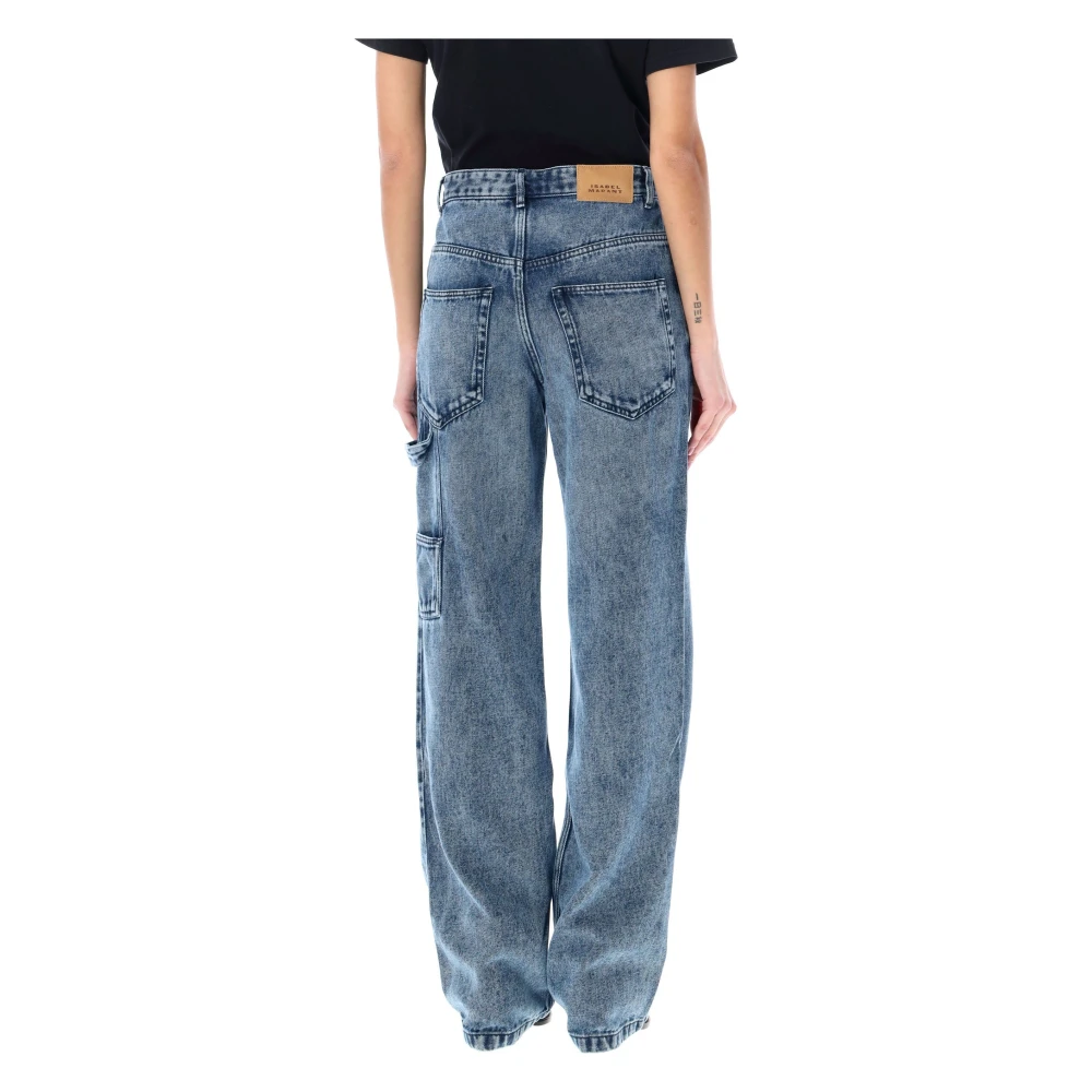 Isabel Marant Étoile Lichtblauwe Cargo Jeans Hoge Taille Blue Dames