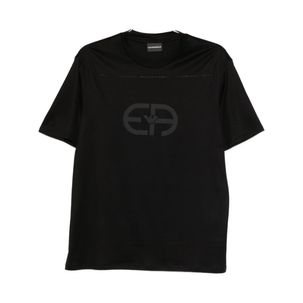 Emporio Armani Black T-Shirts, Male, S, Round Neck T-Shirt