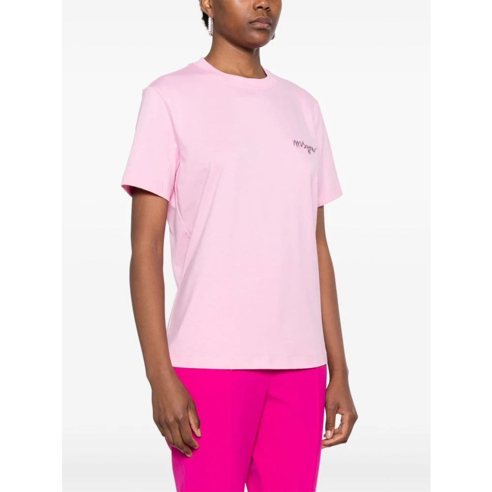 Msgm Roze & Paarse Katoenen T-Shirt Pink Dames