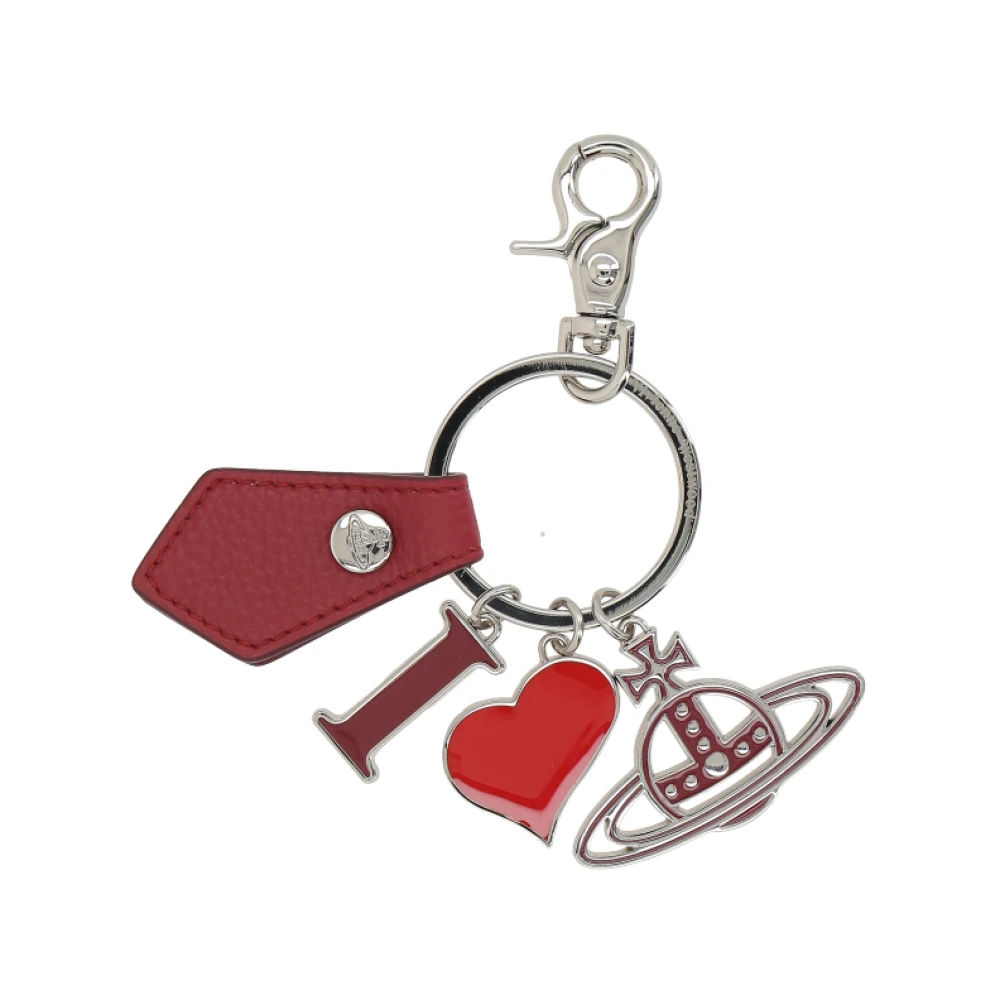 Vivienne Westwood Rode Sleutelhangers I Love Orb Tag Multicolor Dames