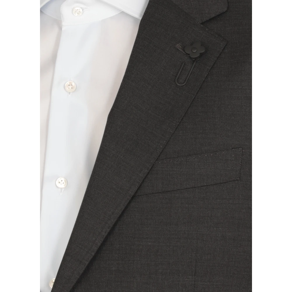 Lardini Grijze dubbelrijige wollen pak Gray Heren