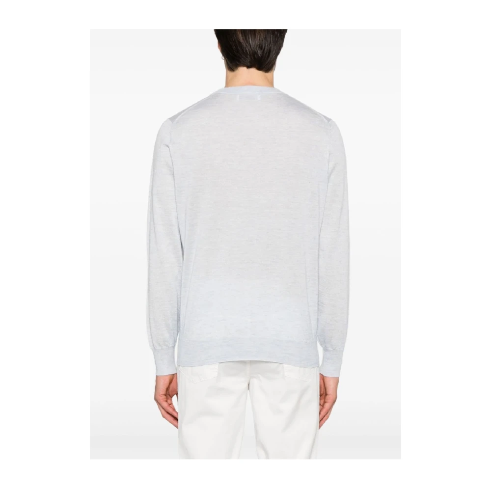 BRUNELLO CUCINELLI Luxe Crew Neck Gebreide kleding White Heren