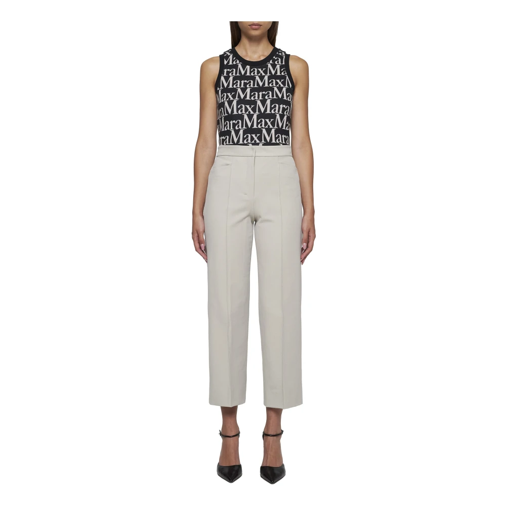 Max Mara Zemira Ecru Broek Beige Dames