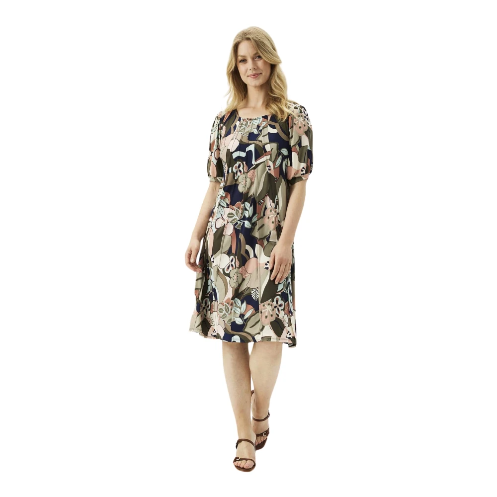 IN Front Groene Lucette Jurk met 1 2 Mouwen Multicolor Dames