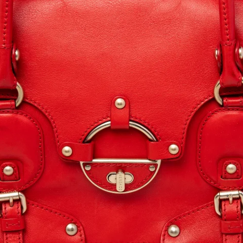 Versace Pre-owned Leather totes Red Dames