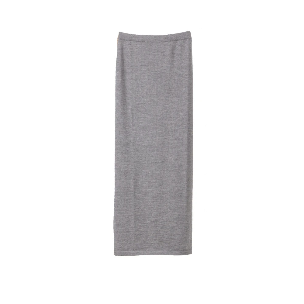 Moschino Merino Wol Lange Rok Grijs Gray Dames