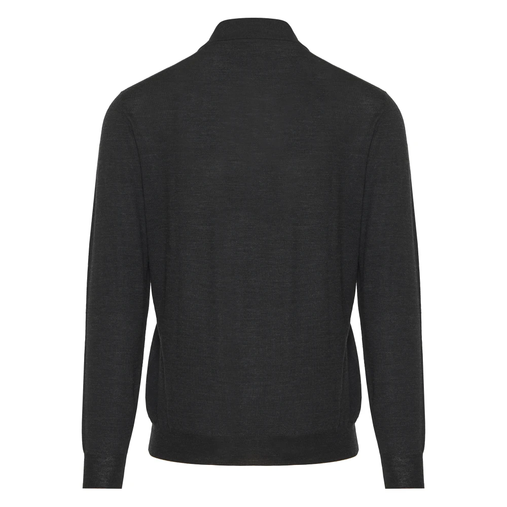 Fedeli Wollen Polo Shirt Gemaakt in Italië Gray Heren