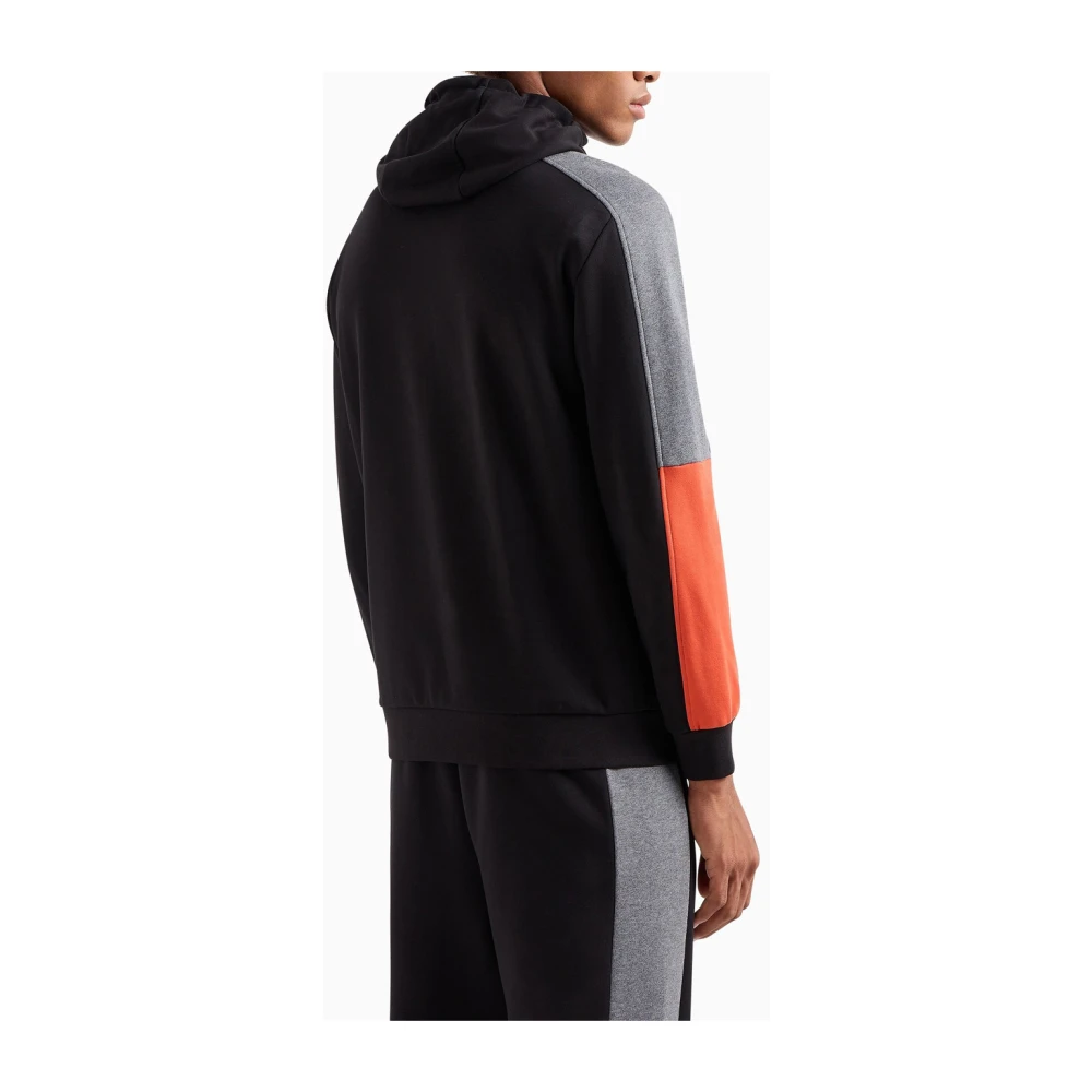 Emporio Armani EA7 Zwarte hoodie sweatshirt voor mannen Black Heren