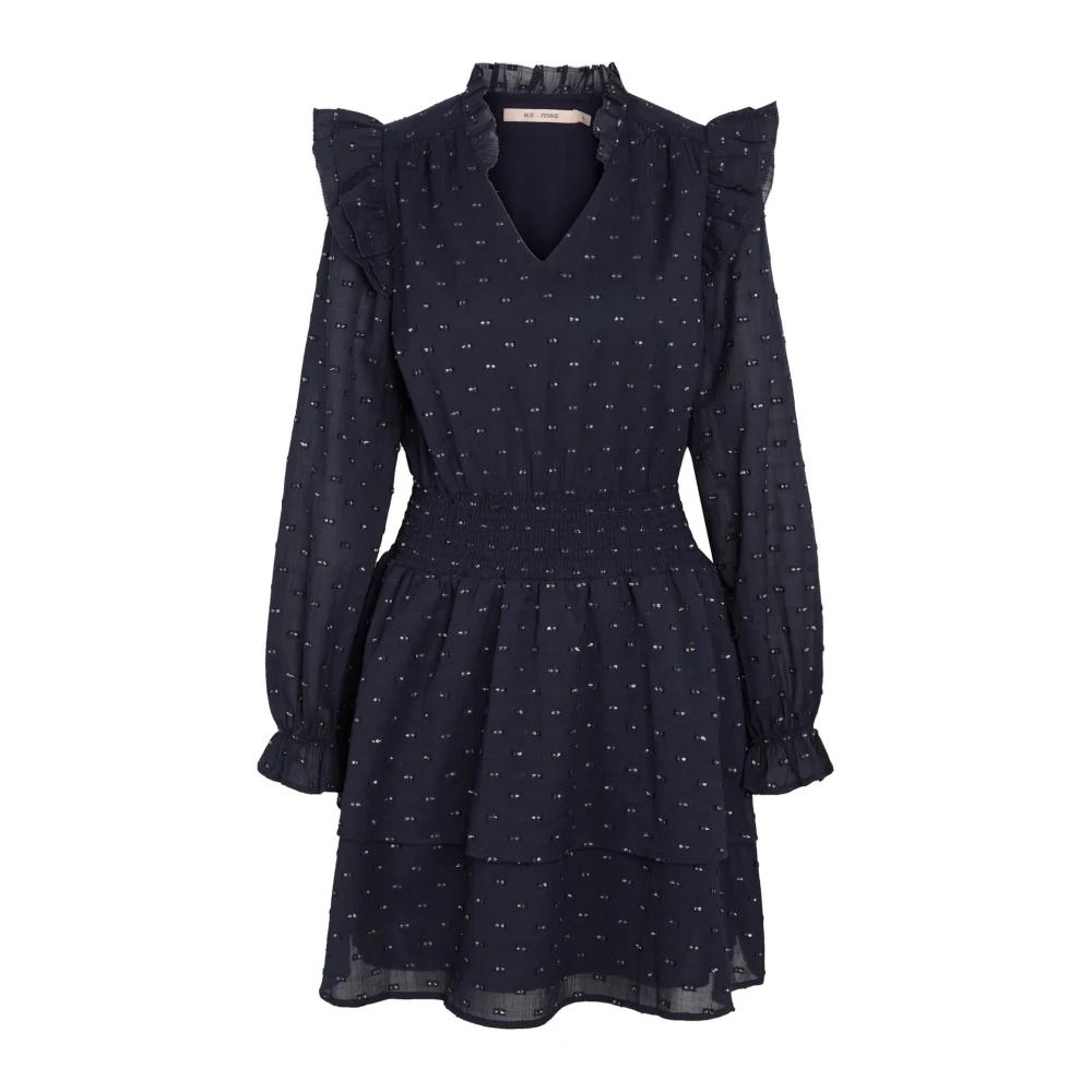 RUE de Femme Vrouwelijke Audrey Jurk met Smockdetails Blue Dames