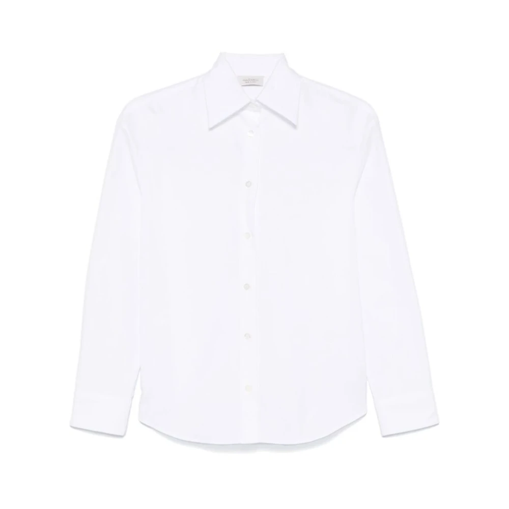Mazzarelli Witte Katoenen Knopen Hemd White Dames