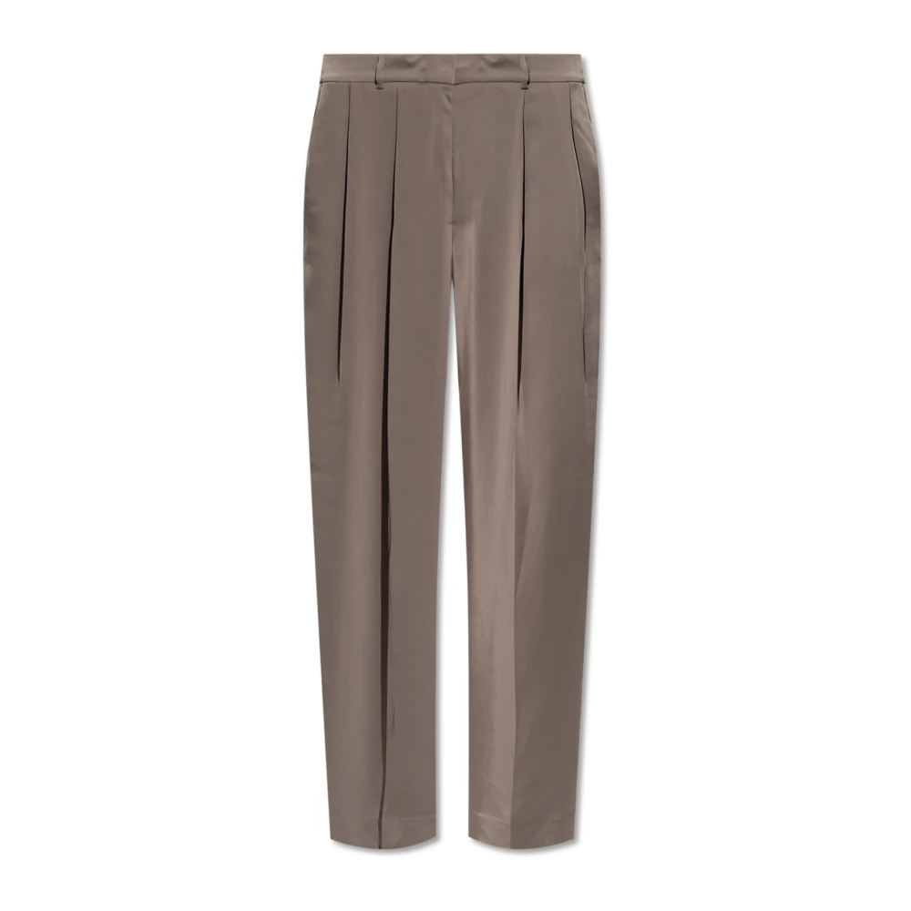 Michael Kors Women's Brown Wide-Leg Trousers - Tapered Trousers - Xs - Trousers
