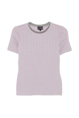Stickad T-shirt med textur