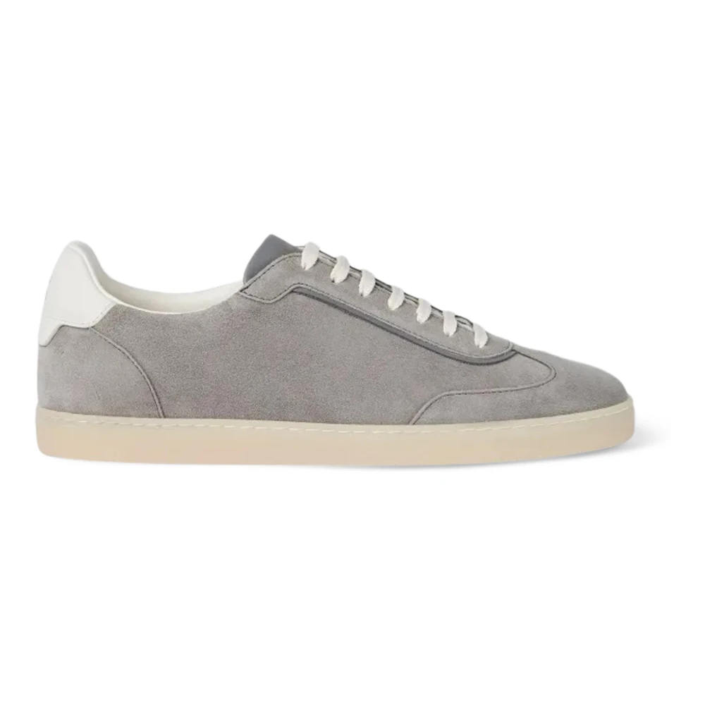 Brunello Cucinelli Men's Gray Sneakers, 11 Uk, Suede Trainers
