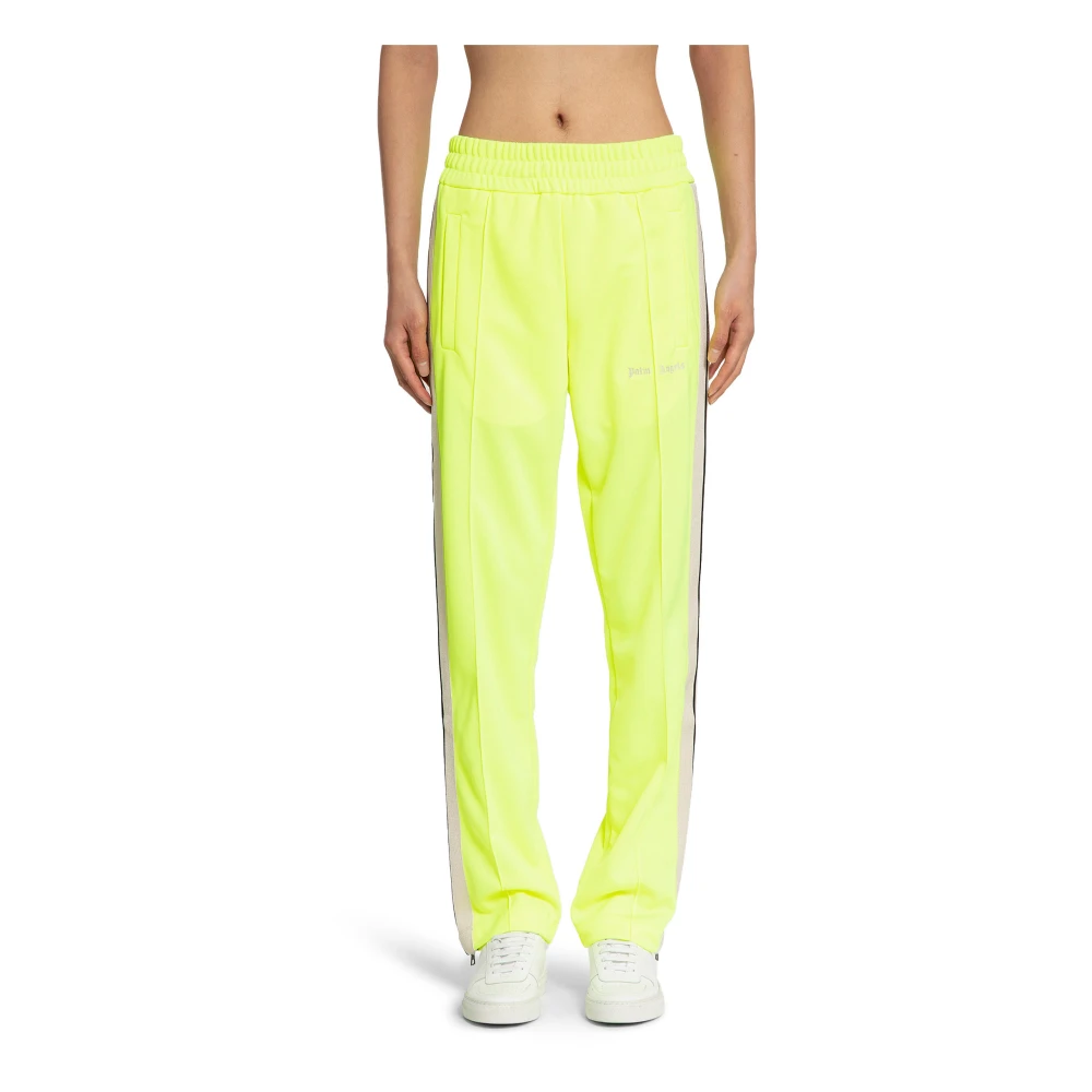 Palm Angels Fluo Track Pants met Logo Detail Yellow Heren