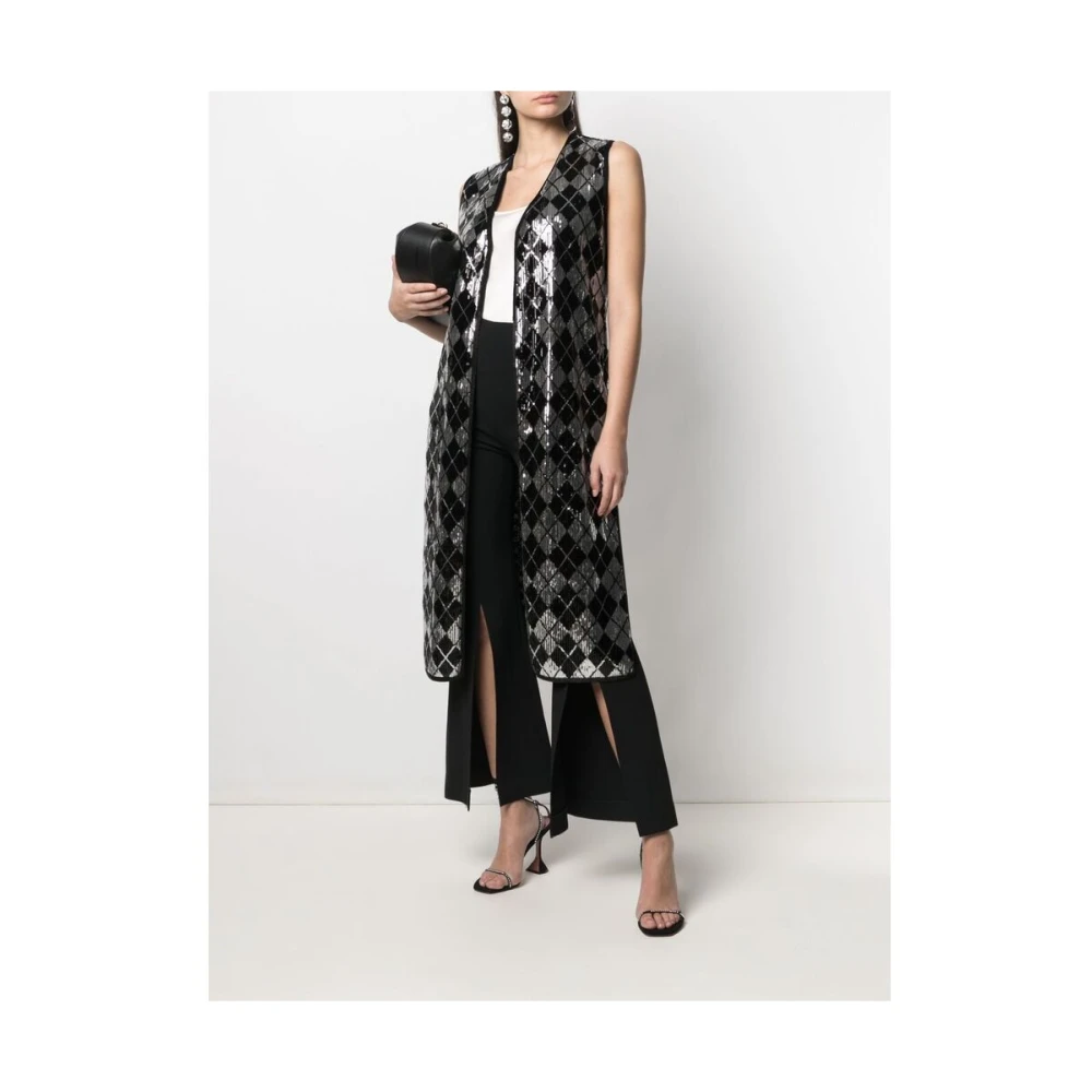 Charlott Pailletten versierde mouwloze vest Black Dames