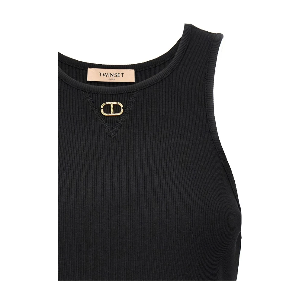 Twinset Zwarte Top voor Vrouwen Black Dames