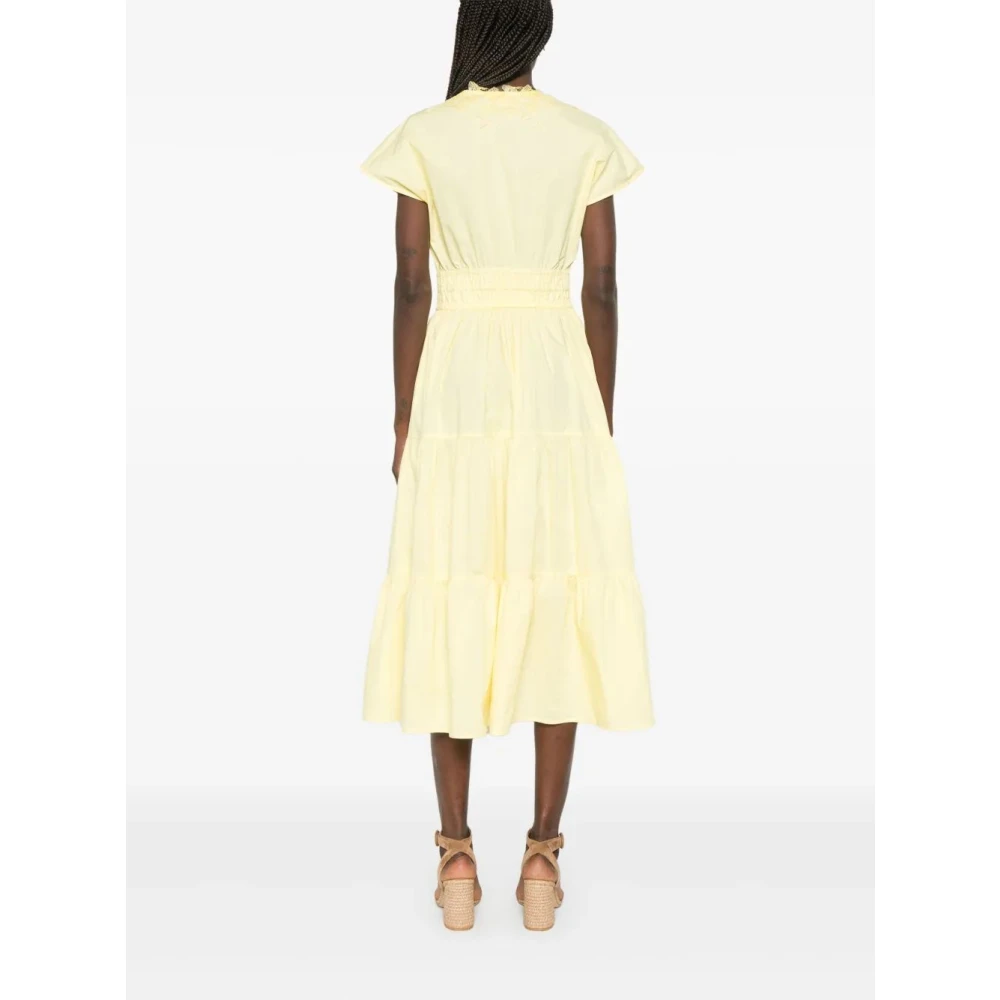 Ermanno Scervino Elegante Zwarte Cocktailjurk Yellow Dames