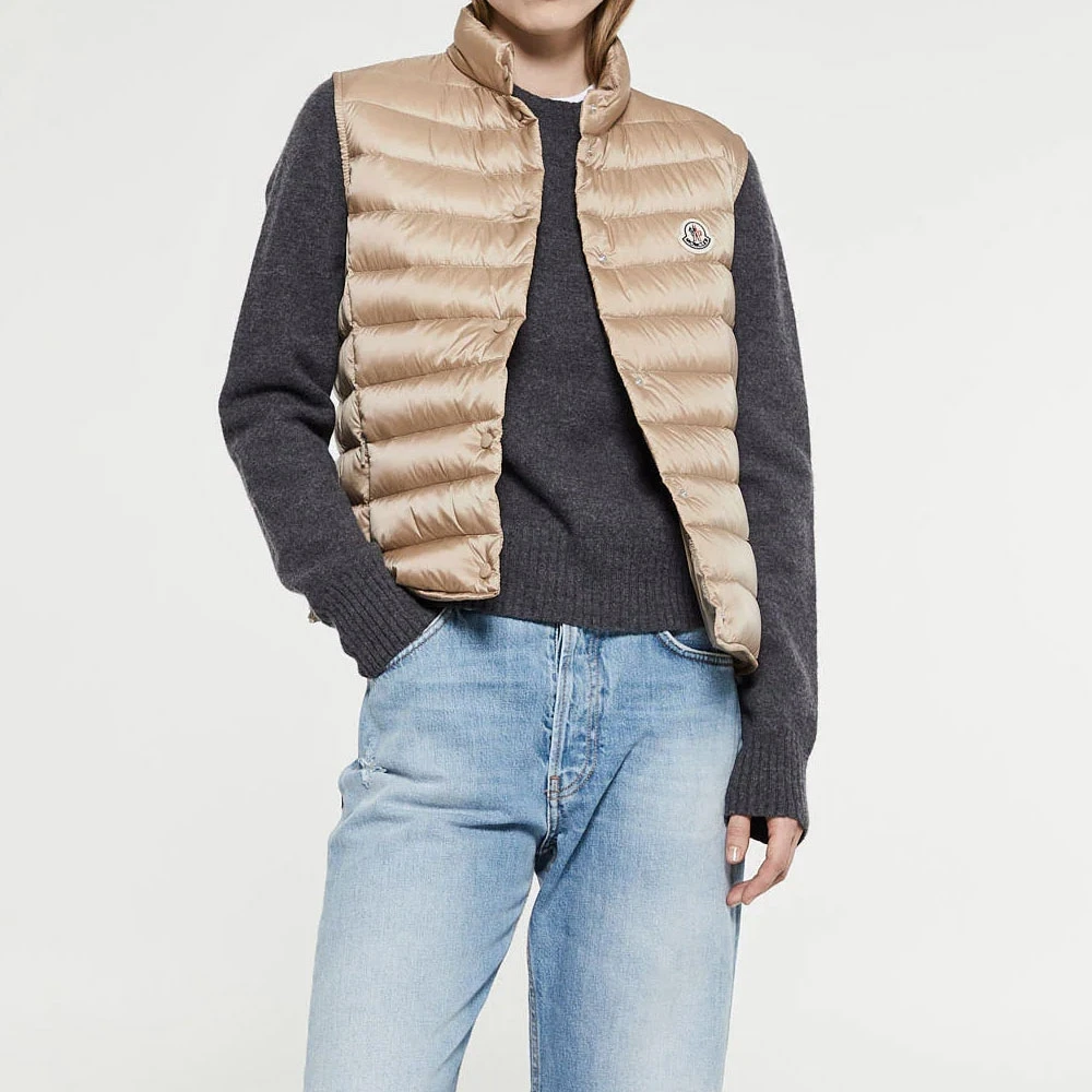 Moncler Slim Fit Liane Vest Beige Dames