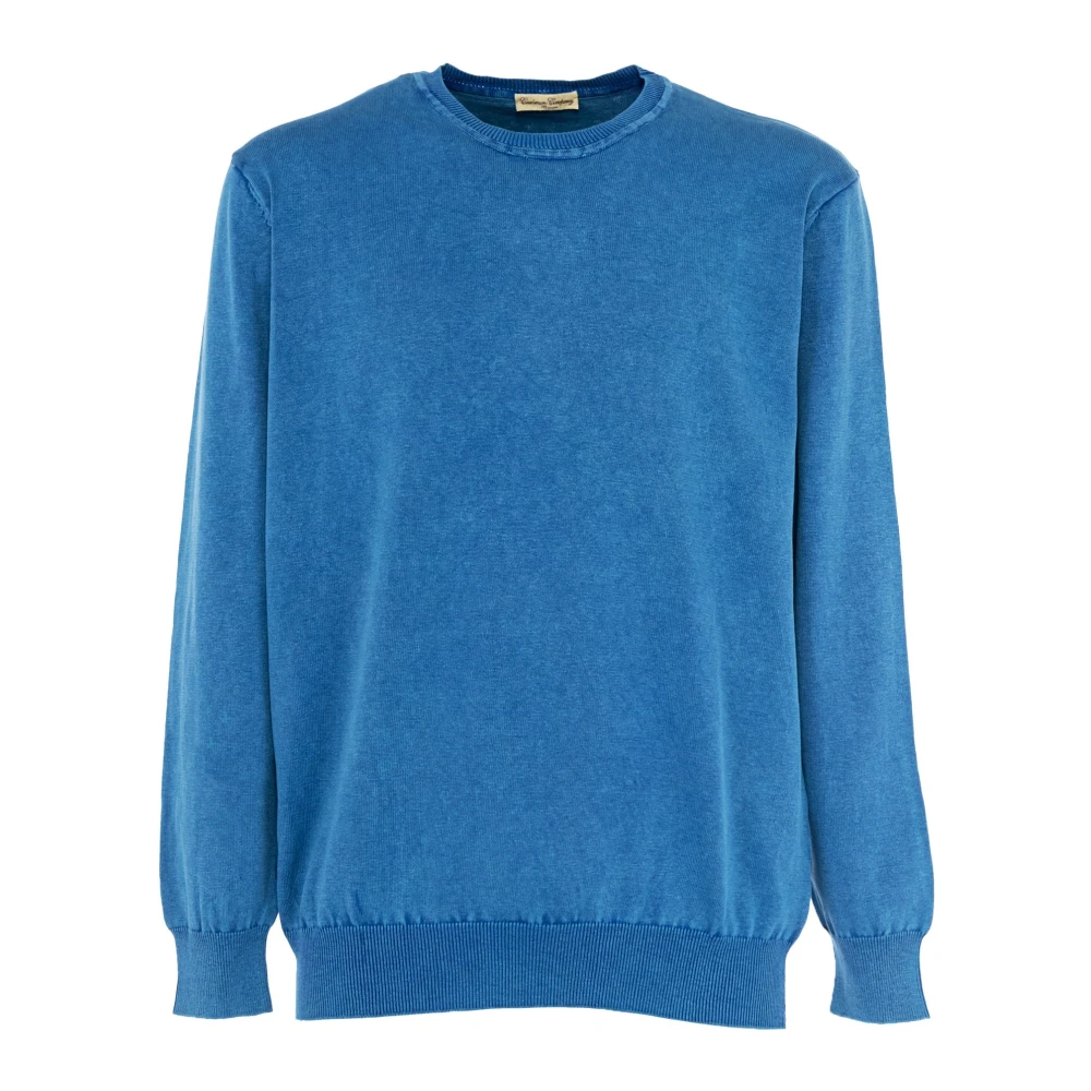 Cashmere Company Blauwe Katoenen Trui voor Mannen Blue Heren
