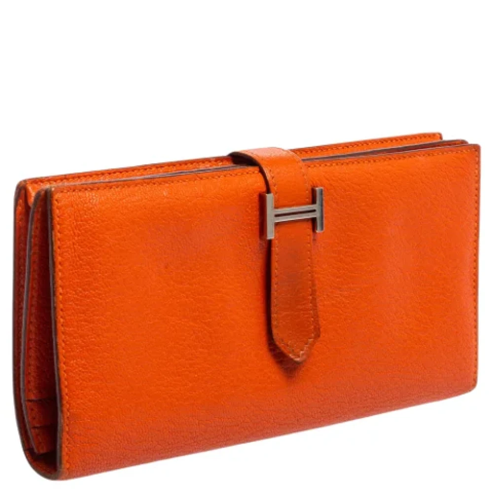 Hermès Vintage Pre-owned Leather wallets Orange Dames