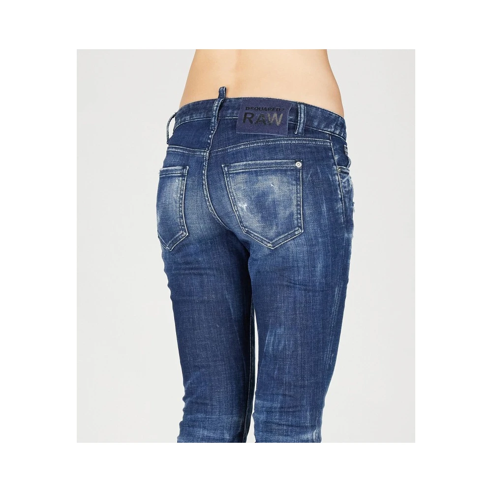 Dsquared2 Flared Jeans met Medium Taille Blue Dames