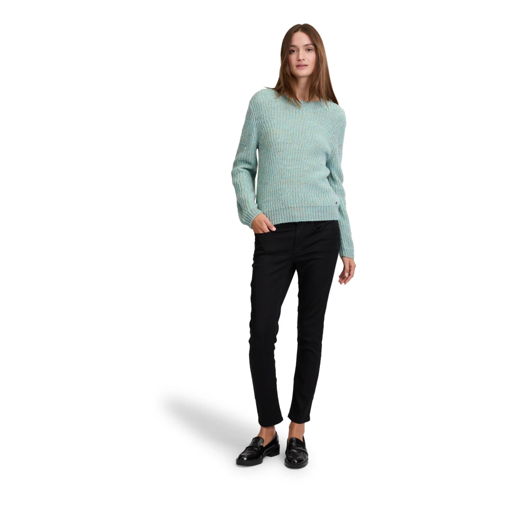 Betty & Co Gebreide trui met structuur Green Dames