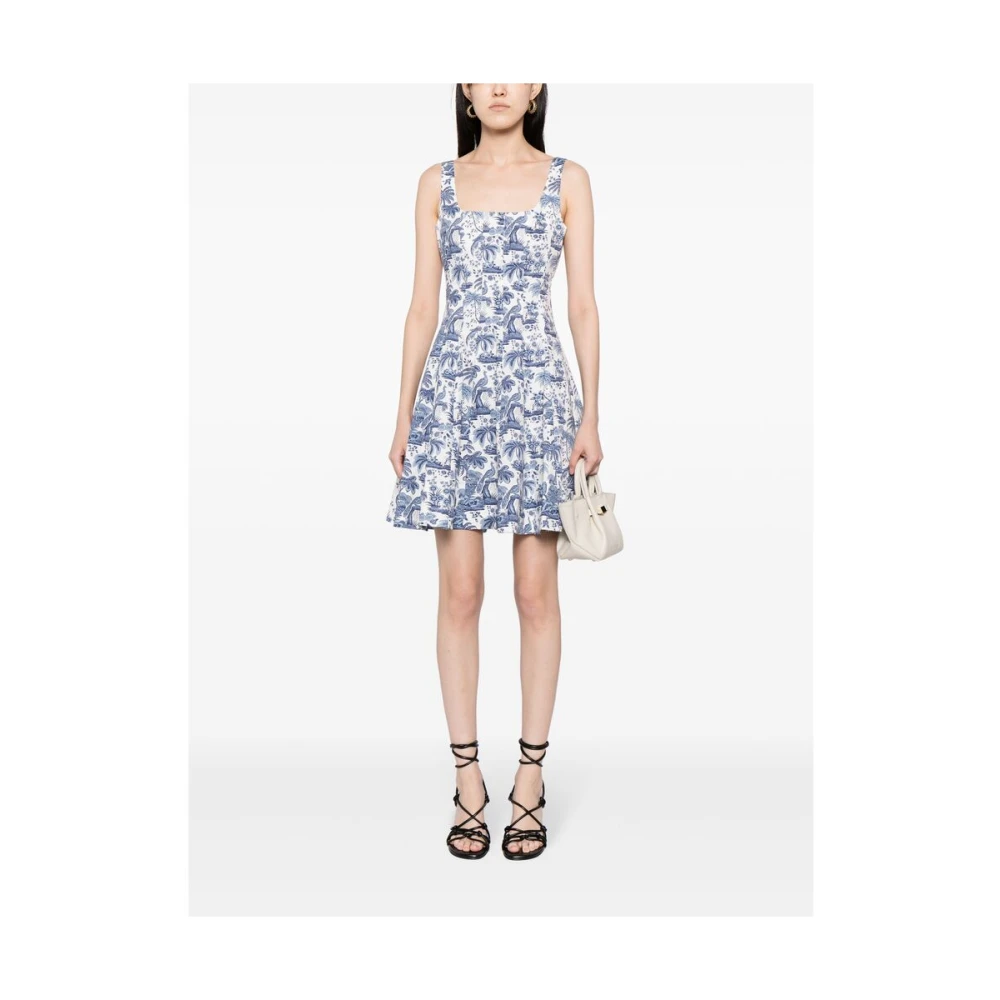 Staud Grafische Print Blauw Witte Jurk Multicolor Dames