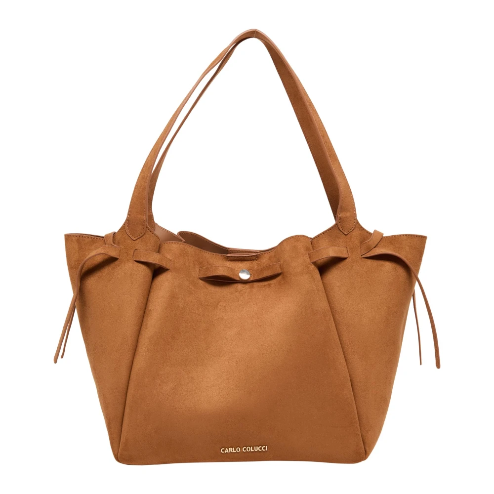 Carlo Colucci Women's Brown Cc-0188 Suede Shoulder Bag - Shoulder Bags - One Size - Bags