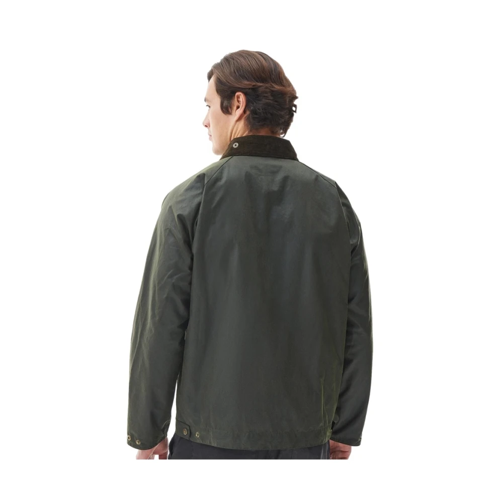 Barbour Kort Waxjas met Tartan Voering Green Heren