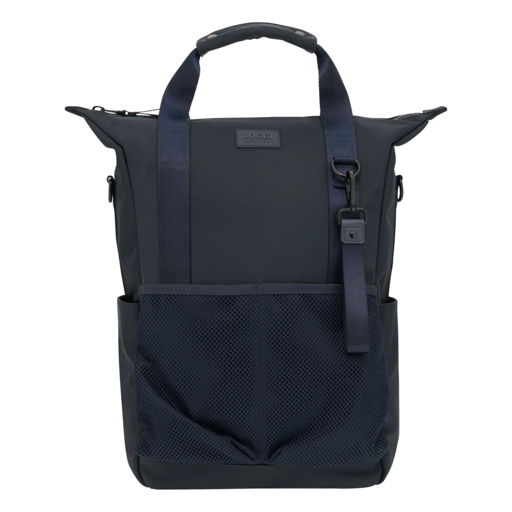 Boggi Milano Mannelijk Blauw Technical Fabric 3Way Bag