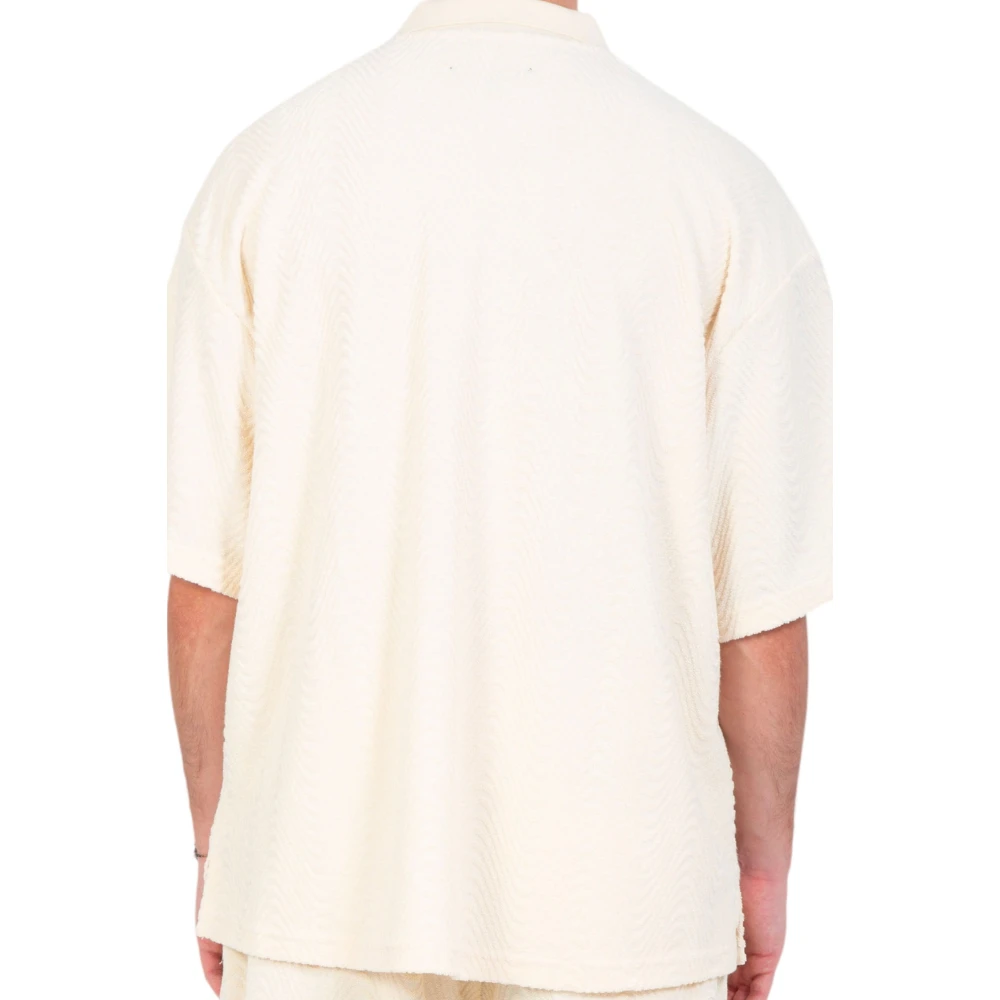 Pleasures Boxy Polo Shirt in Off White Heren