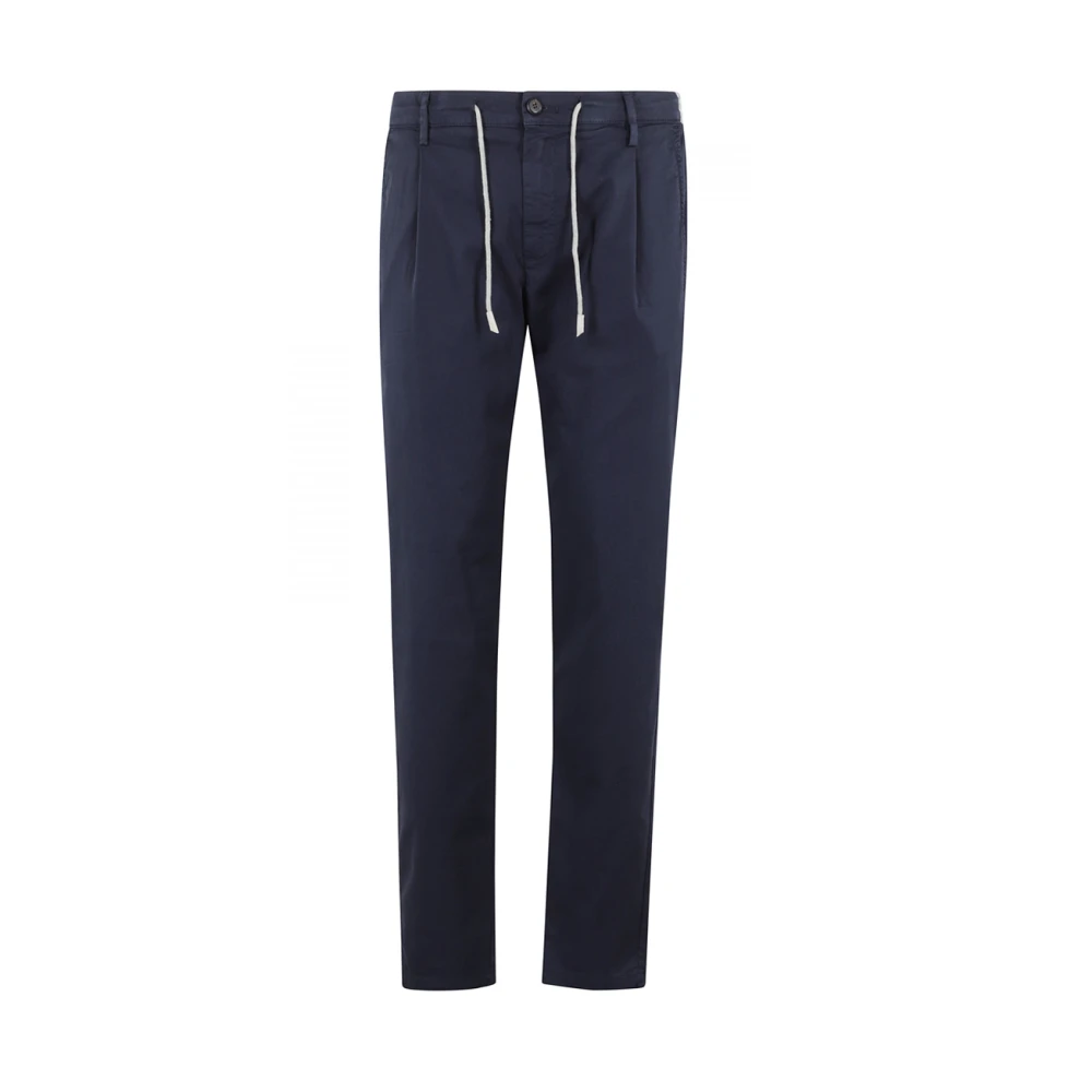 Eleventy Men's Blue Cotton Drawstring Trousers - Slim-Fit Trousers - W30 - Trousers