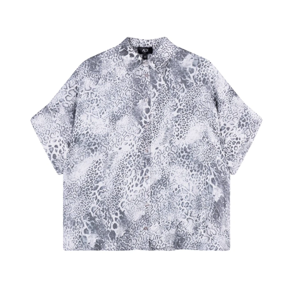 Alix The Label Oversized Blouse met Animal Print White Dames