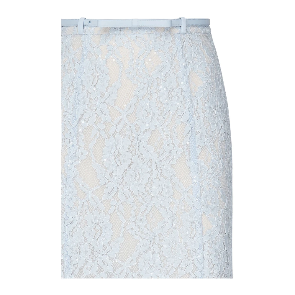 Self Portrait Blauwe Midi Rok met Riem Blue Dames