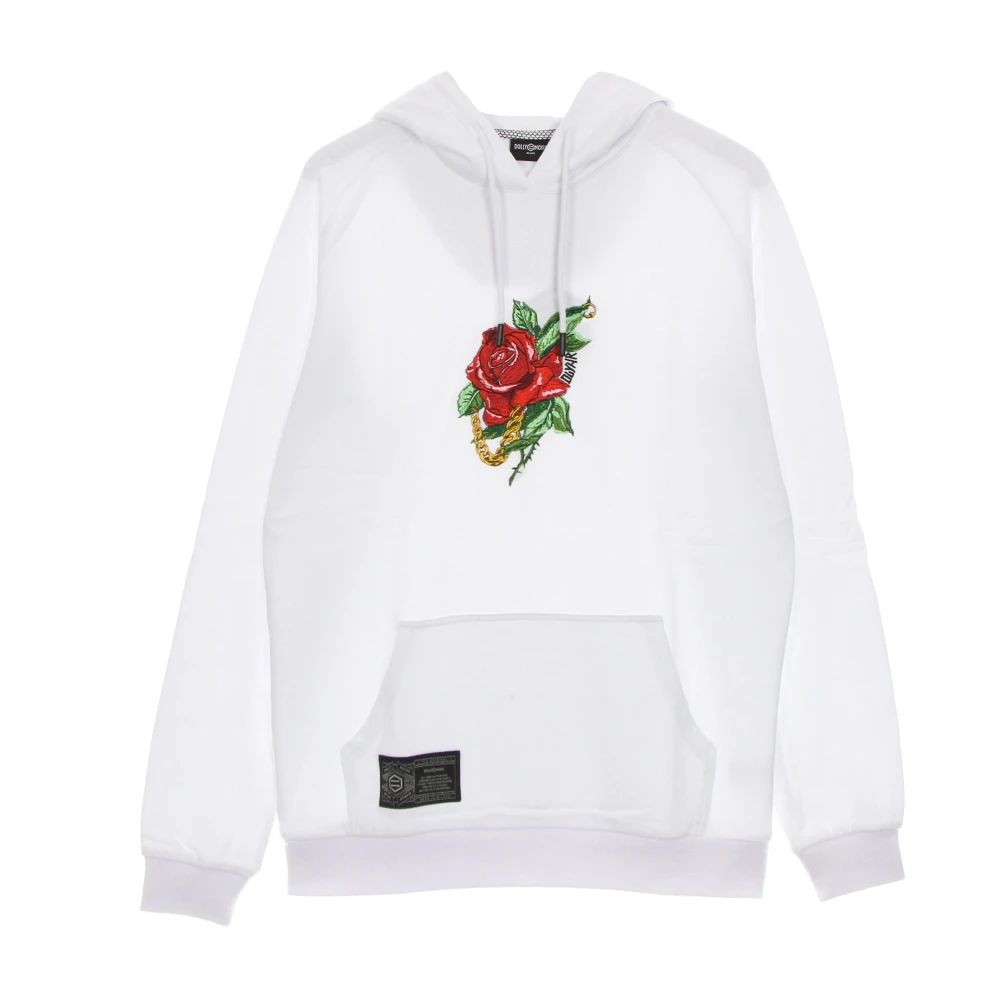 Dolly Noire Roze hoodie met verstelbare trekkoord capuchon White Heren
